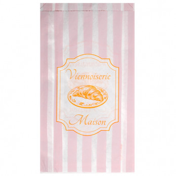 Sachet 5-6 viennoiseries en papier décoré 19 + 6 x 34 cm - Collection vintage