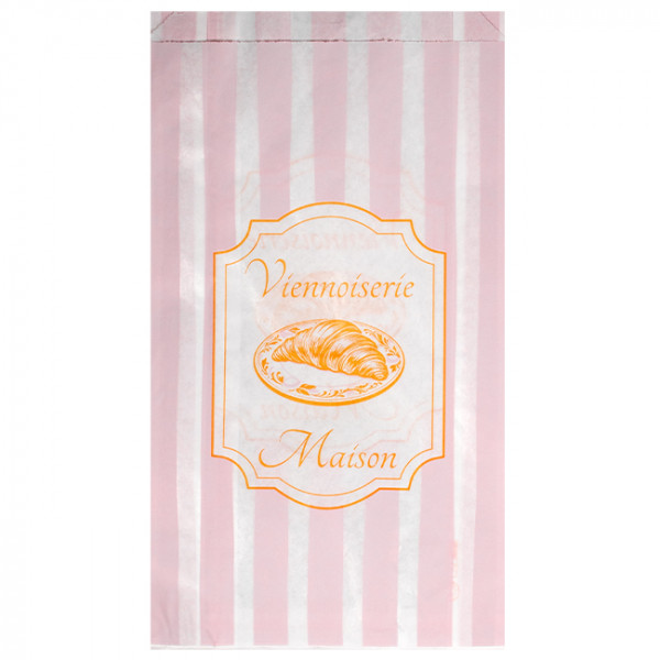 Sachet 5-6 viennoiseries en papier décoré 19 + 6 x 34 cm - Collection vintage