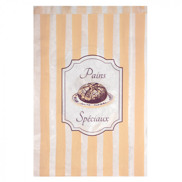 Sachet pains spéciaux en papier décoré 24 + 7 x 36 cm - Collection vintage
