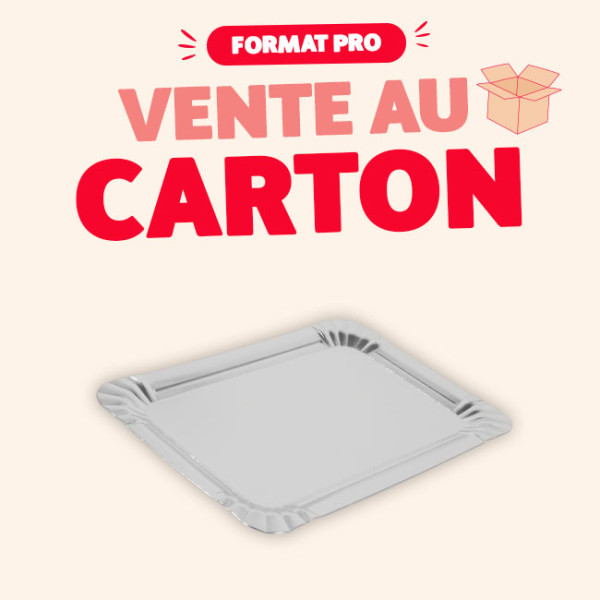 Plateau traiteur en carton argenté 19 x 28 cm - 2 paquets achetés = 1 paquet OFFERT