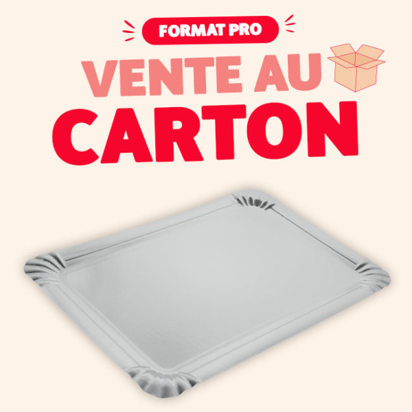 Plateau traiteur en carton argenté 28 x 42 cm - 2 paquets achetés = 1 paquet OFFERT