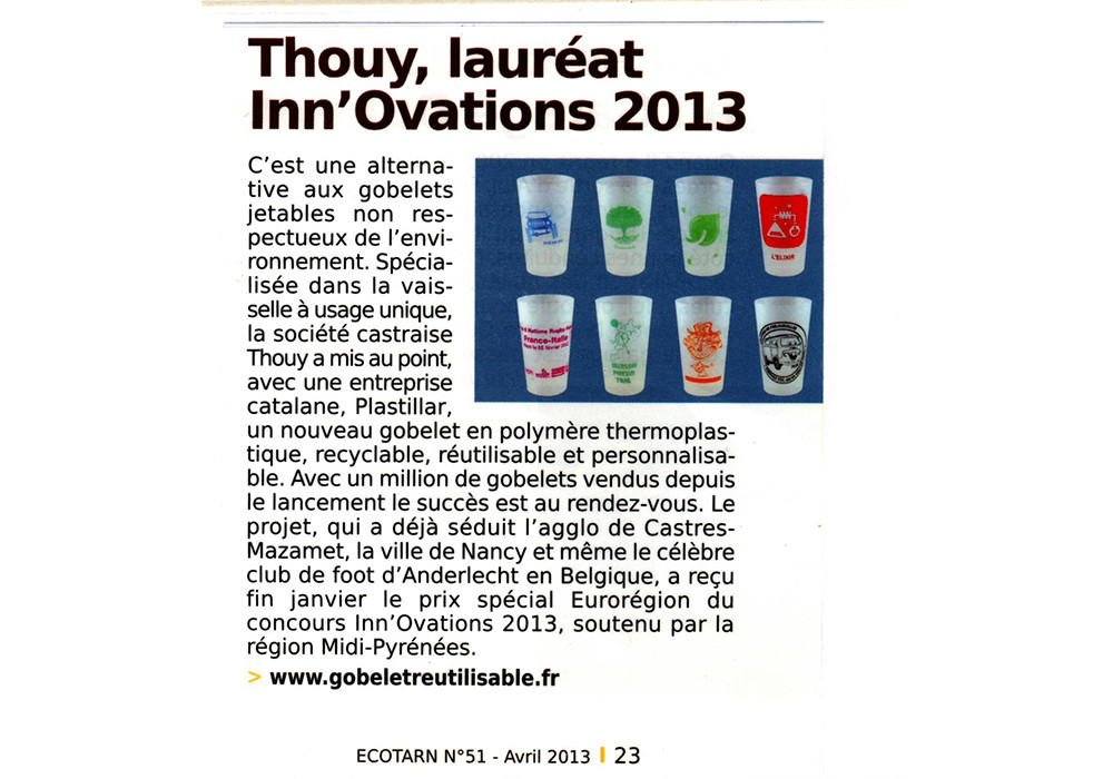 Thouy, lauréat Inn'Ovations 2013