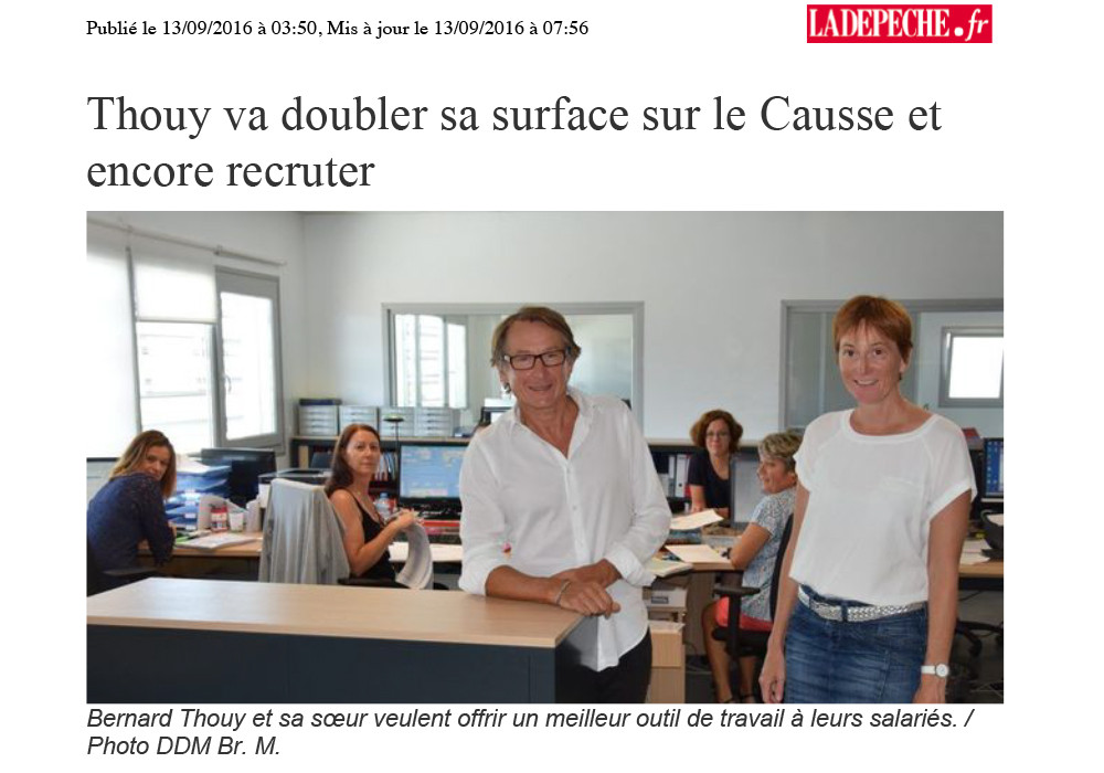 Thouy va doubler sa surface sur le Causse et encore recruter