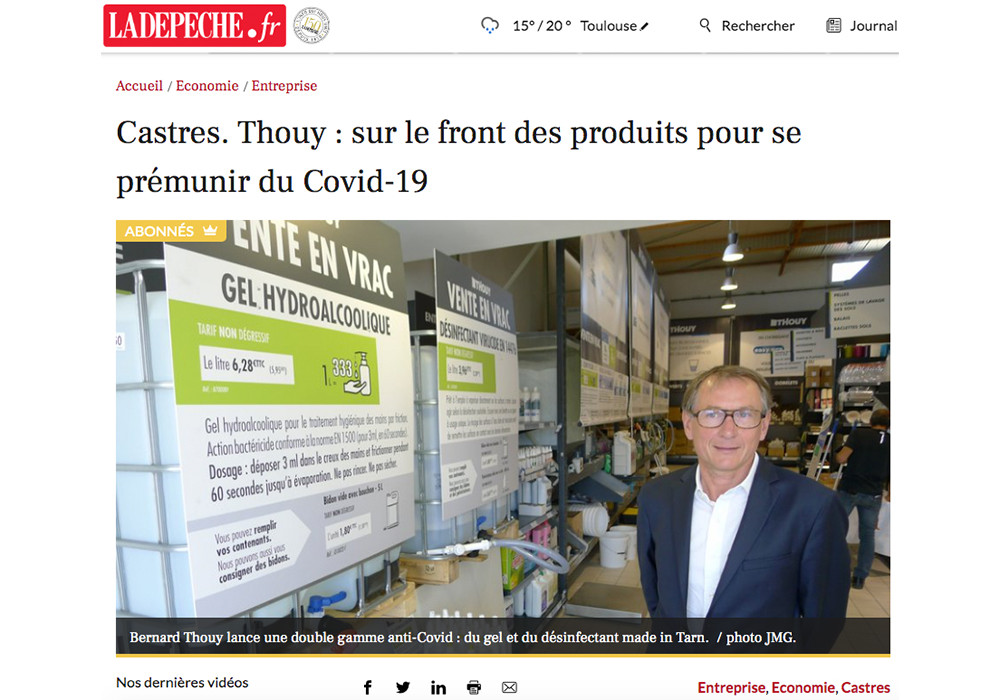 Thouy propose des produits pour le Covid