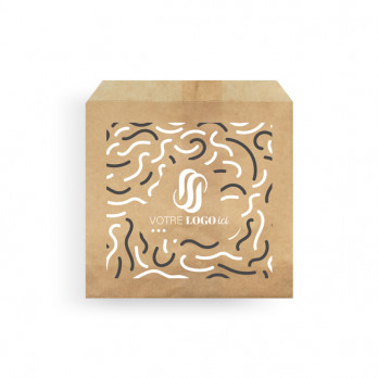 Sachet frites personnalisé en papier kraft - Impression jusqu'à 3 couleurs