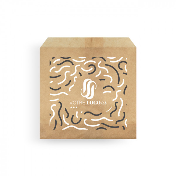 Sachet frites personnalisé en papier kraft - Impression jusqu'à 3 couleurs