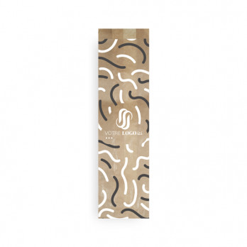 Sachet tradition x 1 personnalisé en papier 9 + 5 x 34 cm - Impression jusqu'à 3 couleurs