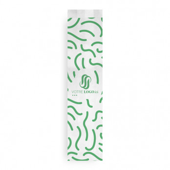 Sachet baguette x 2 personnalisé en papier 14 + 6 x 54 cm - Impression jusqu'à 3 couleurs