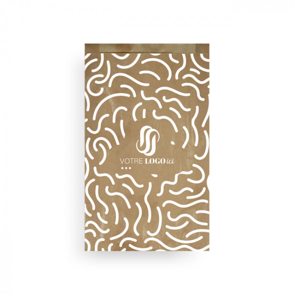 Sachet à fruits et légumes personnalisé en papier kraft 3 kg 24 + 7 x 34 cm - Impression jusqu'à 3 couleurs