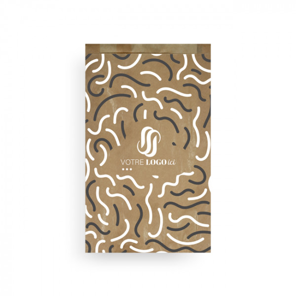 Sachet à fruits et légumes personnalisé en papier kraft 3 kg 24 + 7 x 34 cm - Impression jusqu'à 3 couleurs