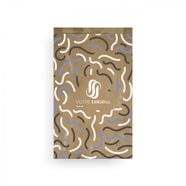 Sachet à fruits et légumes personnalisé en papier kraft 3 kg 24 + 7 x 34 cm - Impression jusqu'à 3 couleurs