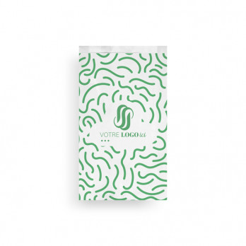 Sachet à viennoiseries (1/2) personnalisé en papier 12 + 5 x 25 cm - Impression jusqu'à 3 couleurs