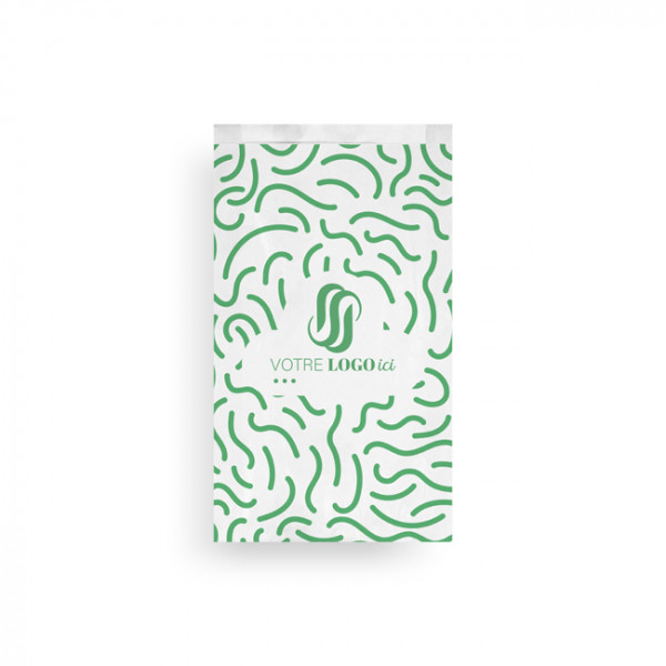 Sachet à viennoiseries (1/2) personnalisé en papier 12 + 5 x 25 cm - Impression jusqu'à 3 couleurs