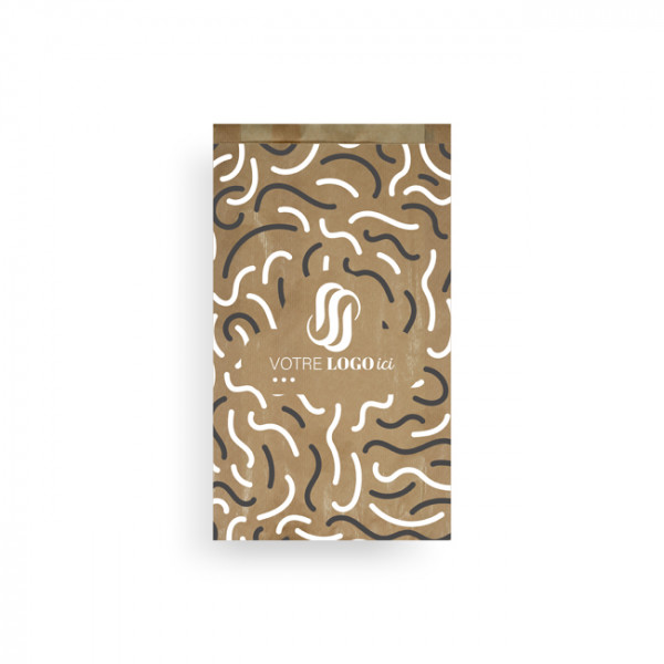 Sachet à viennoiseries (1/2) personnalisé en papier 12 + 5 x 25 cm - Impression jusqu'à 3 couleurs