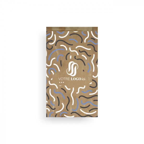 Sachet à viennoiseries (1/2) personnalisé en papier 12 + 5 x 25 cm - Impression jusqu'à 3 couleurs