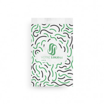 Sachet à viennoiseries (3/4) personnalisé en papier 14 + 6 x 28 cm - Impression jusqu'à 3 couleurs