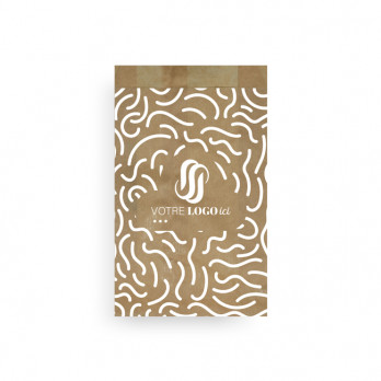 Sachet 3-4 viennoiseries personnalisé en papier 14 + 6 x 28 cm - Impression jusqu'à 3 couleurs