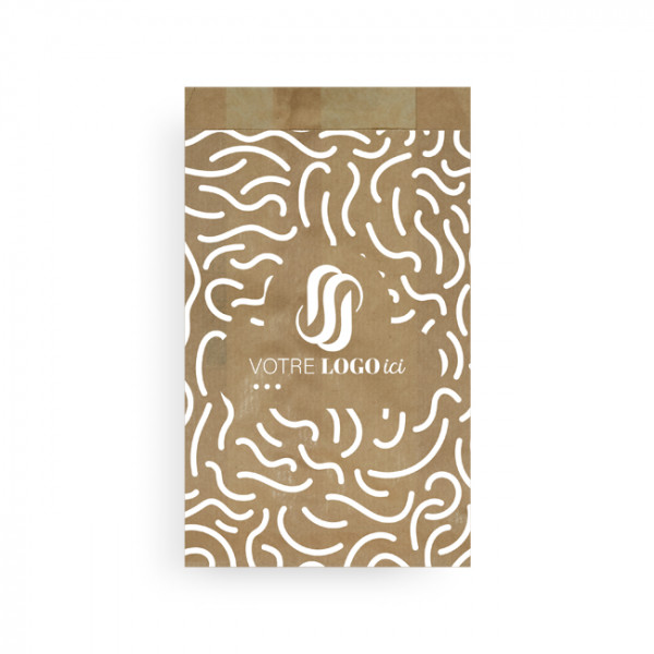 Sachet à viennoiseries (5/6) personnalisé en papier 19 + 6 x 34 cm - Impression jusqu'à 3 couleurs