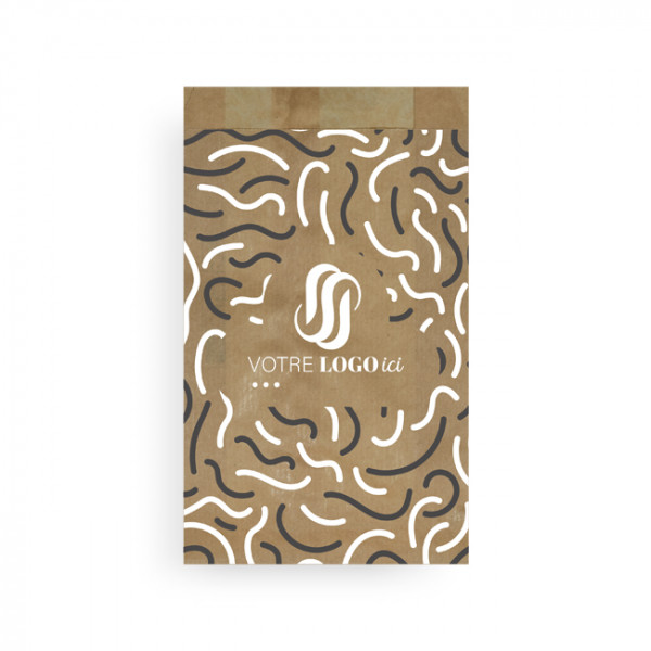 Sachet à viennoiseries (5/6) personnalisé en papier 19 + 6 x 34 cm - Impression jusqu'à 3 couleurs