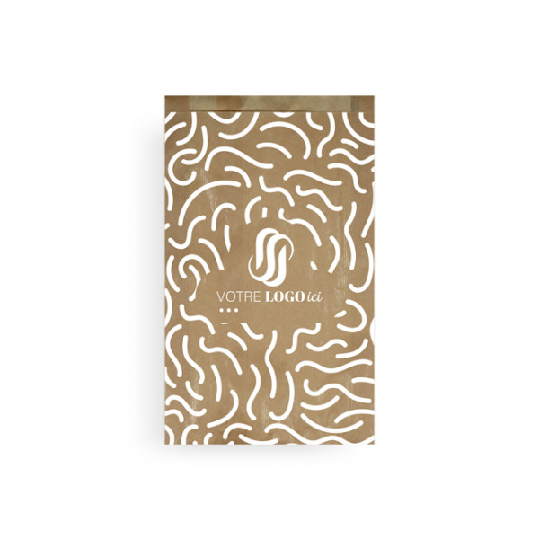 Sachet à brioche personnalisé en papier 24 + 7 x 36 cm - Impression jusqu'à 3 couleurs