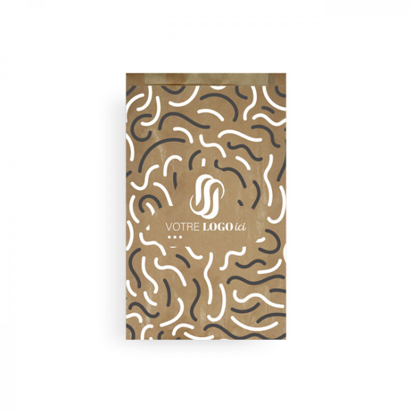 Sachet à brioche personnalisé en papier 24 + 7 x 36 cm - Impression jusqu'à 3 couleurs