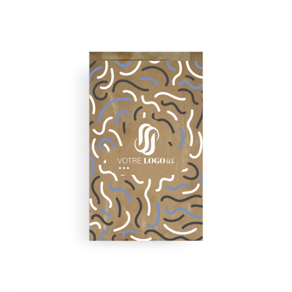 Sachet à brioche personnalisé en papier 24 + 7 x 36 cm - Impression jusqu'à 3 couleurs