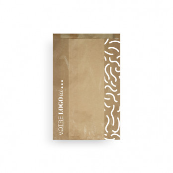 Sac à brioche avec fenêtre personnalisé en papier kraft 24 x 8 x 32 cm - Impression jusqu'à 3 couleurs