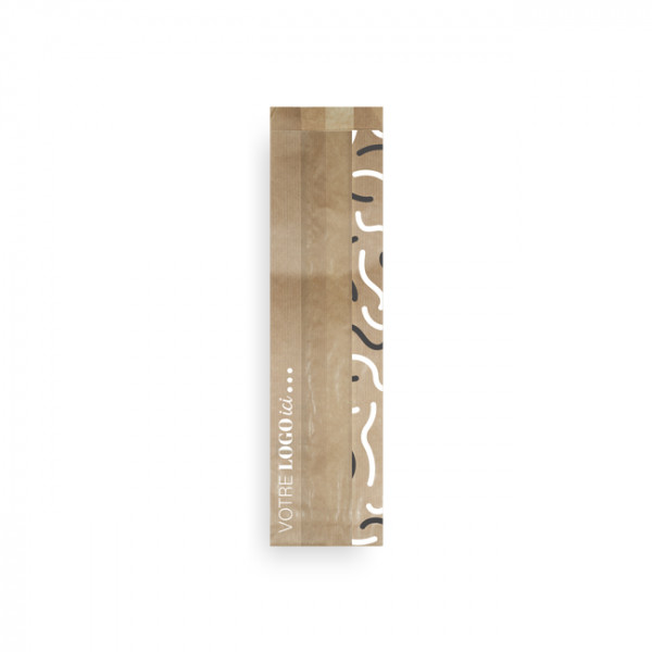 Sachet sandwich à fenêtre personnalisé en papier kraft 10 + 6 x 32 cm - Impression jusqu'à 3 couleurs