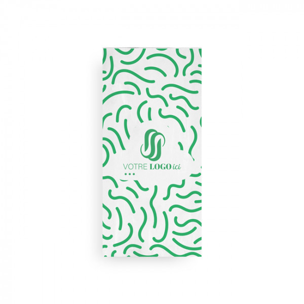 Sac à poulet personnalisé en papier blanc 18 x 6,5 x 38 cm - Impression jusqu'à 3 couleurs