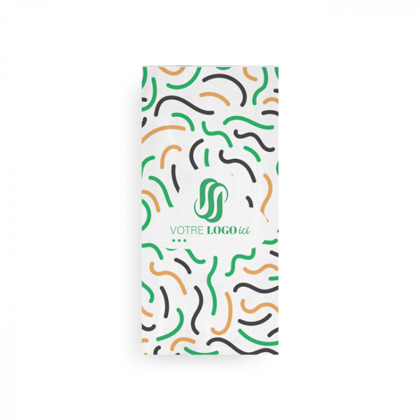 Sac à poulet personnalisé en papier blanc 18 x 6,5 x 38 cm - Impression jusqu'à 3 couleurs