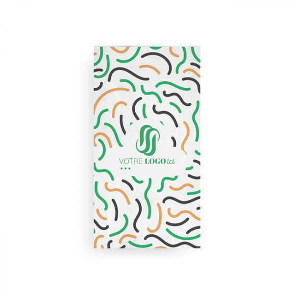 Sac à poulet personnalisé en papier blanc 20 x 8,5 x 38 cm - Impression jusqu'à 3 couleurs