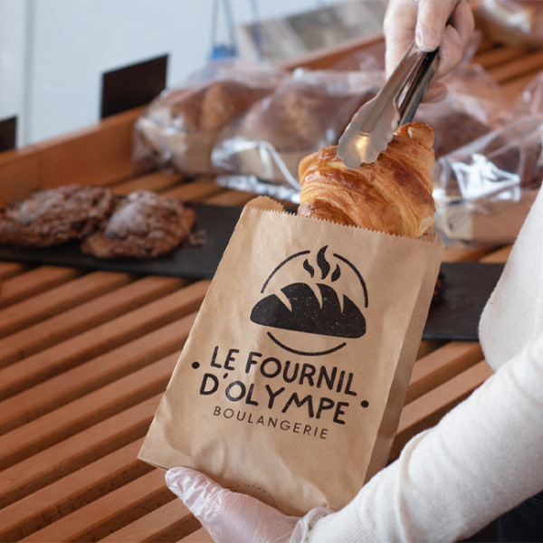 Sachet viennoiserie kraft personnalisé boulangerie