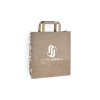 Sac cabas personnalisé en papier kraft 24 + 10 x 32 cm - Poignées plates - Impression jusqu'à 3 couleurs