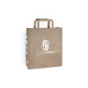 Sac cabas personnalisé en papier kraft 24 + 10 x 32 cm - Poignées plates - Impression jusqu'à 3 couleurs