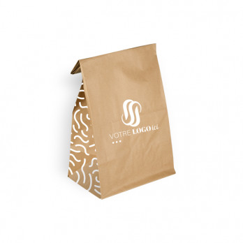 Sac SOS personnalisé en papier kraft 22 + 10 x 35 cm - Impression jusqu'à 3 couleurs