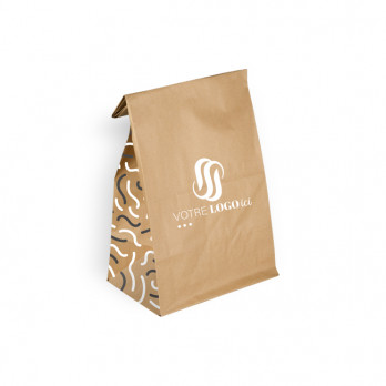 Sac SOS personnalisé en papier kraft 22 + 10 x 35 cm - Impression jusqu'à 3 couleurs