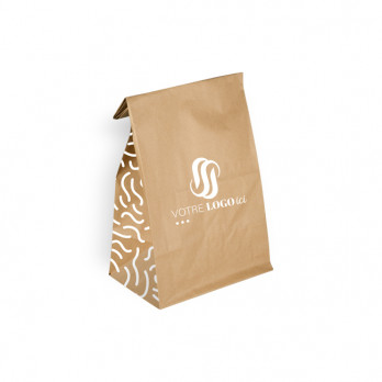 Sac SOS personnalisé en papier kraft 32 + 16 x 34,5 cm - Impression jusqu'à 3 couleurs