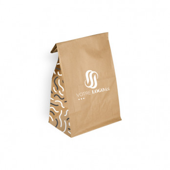 Sac SOS personnalisé en papier kraft 32 + 16 x 34,5 cm - Impression jusqu'à 3 couleurs