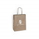 Sac cabas personnalisé en papier kraft 18 + 8 x 24 cm - Poignées torsadées - Impression 1 couleur ou quadrichromie