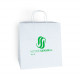 Sac cabas personnalisé en papier blanc 31 + 20 x 32 cm - Poignées torsadées - Impression 1 couleur ou quadrichromie