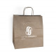 Sac cabas personnalisé en papier kraft 31 + 20 x 32 cm - Poignées torsadées - Impression 1 couleur ou quadrichromie