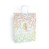 Sac cabas personnalisé en papier blanc 32 + 11 x 42 cm -Poignées torsadées - Impression 1 couleur ou quadrichromie