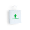 Sac cabas personnalisé en papier blanc 27 + 16 x 31 cm -Poignées torsadées - Impression 1 couleur ou quadrichromie
