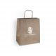 Sac cabas personnalisé en papier kraft 27 + 16 x 31 cm - Poignées torsadées - Impression 1 couleur ou quadrichromie