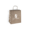 Sac cabas personnalisé en papier kraft 26 + 17 x 28 cm - Poignées torsadées - Impression jusqu'à 3 couleurs