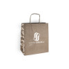 Sac cabas personnalisé en papier kraft 26 + 17 x 28 cm - Poignées torsadées - Impression jusqu'à 3 couleurs