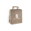 Sac cabas personnalisé en papier kraft 26 + 20 x 30 cm - Poignées plates - Impression jusqu'à 3 couleurs