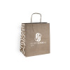 Sac cabas personnalisé en papier kraft 26 + 20 x 30 cm - Poignées torsadées - Impression jusqu'à 3 couleurs