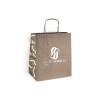 Sac cabas personnalisé en papier kraft 26 + 20 x 30 cm - Poignées torsadées - Impression jusqu'à 3 couleurs