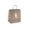 Sac cabas personnalisé en papier kraft 26 + 20 x 30 cm - Poignées torsadées - Impression jusqu'à 3 couleurs